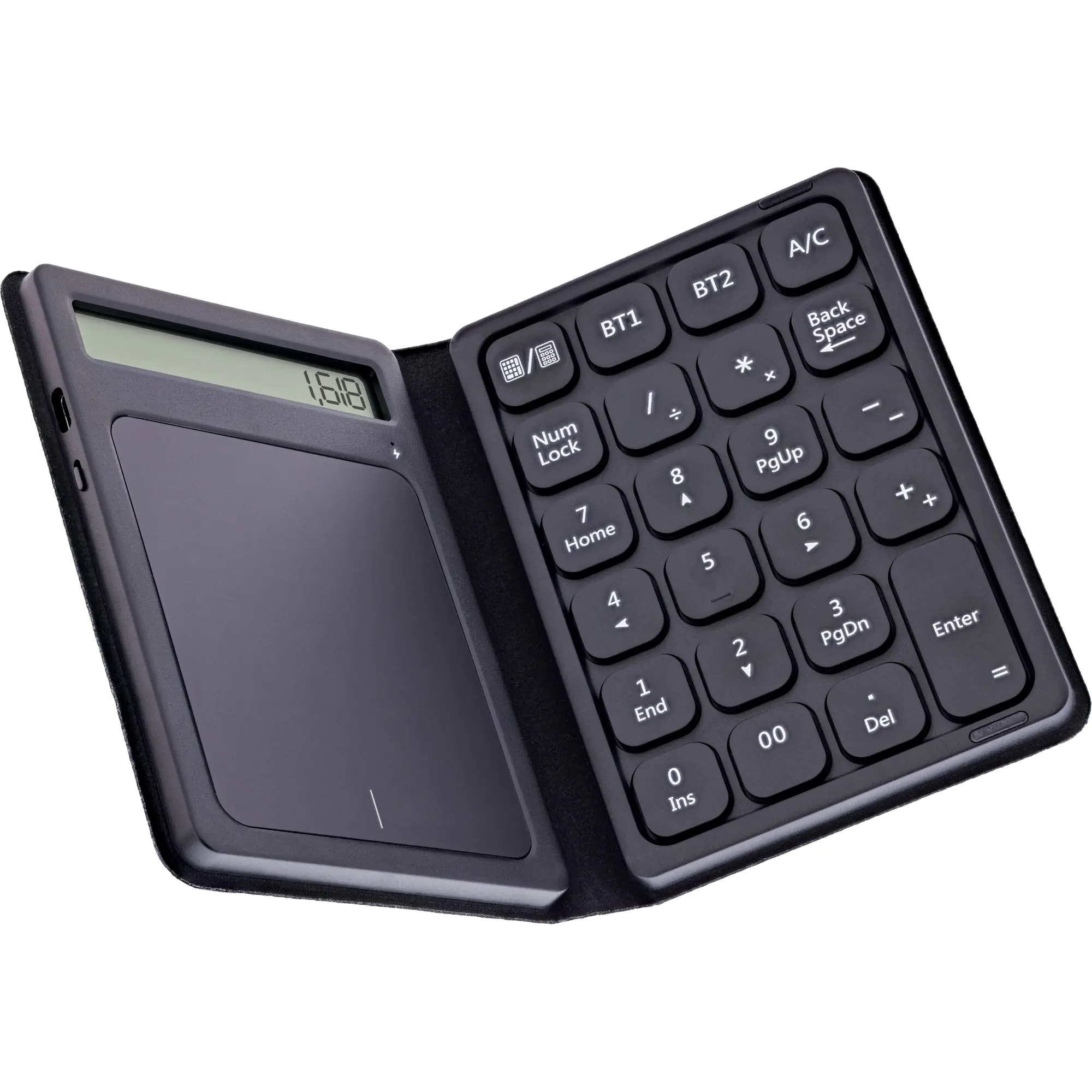 InLine Bluetooth Nummernblock mit Touchpad - Display - faltbar - schwarz