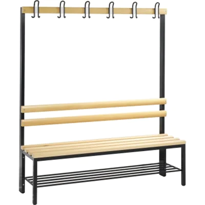 C P Garderobenbank mit Haken und Schuhrost Basic 8051-110 S10000 buche Holz 150 8051110S10000