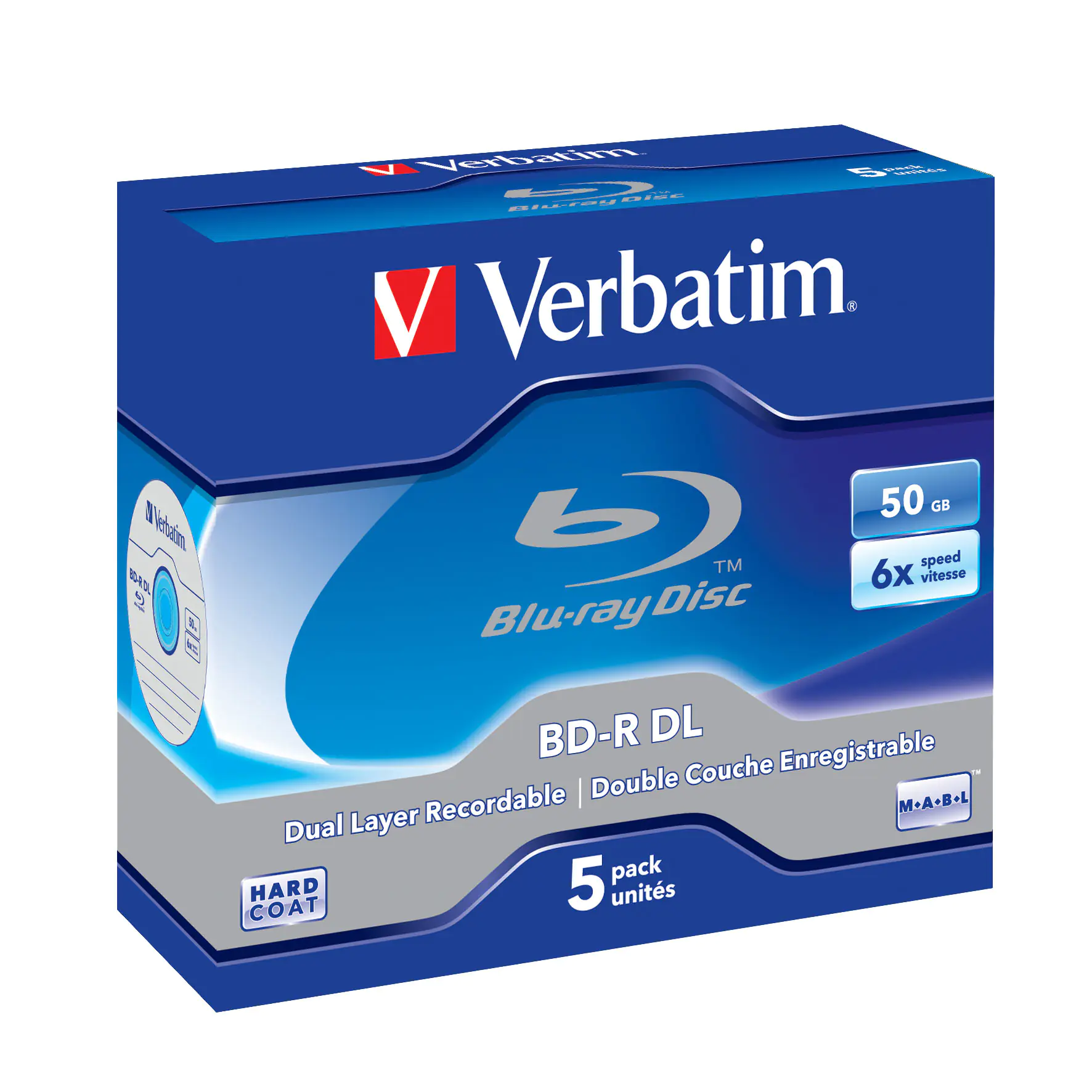 Verbatim - 5 x BD-R DL - 50 GB 6x - Jewel Case (Schachtel)