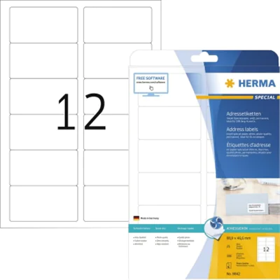 HERMA Adressetikett 8842 88,9x46,6mm matt ws 300 St./Pack. HERMA Adressetikett 8842 88,9x46,6mm matt ws 300 St./Pack.