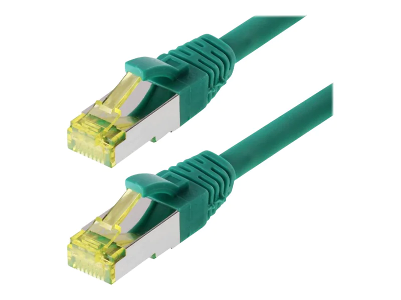 Helos - Patch-Kabel - RJ-45 (M) zu RJ-45 (M) - 2 m - SFTP, PiMF - CAT 6a - halogenfrei, geformt, ohne Haken - grün