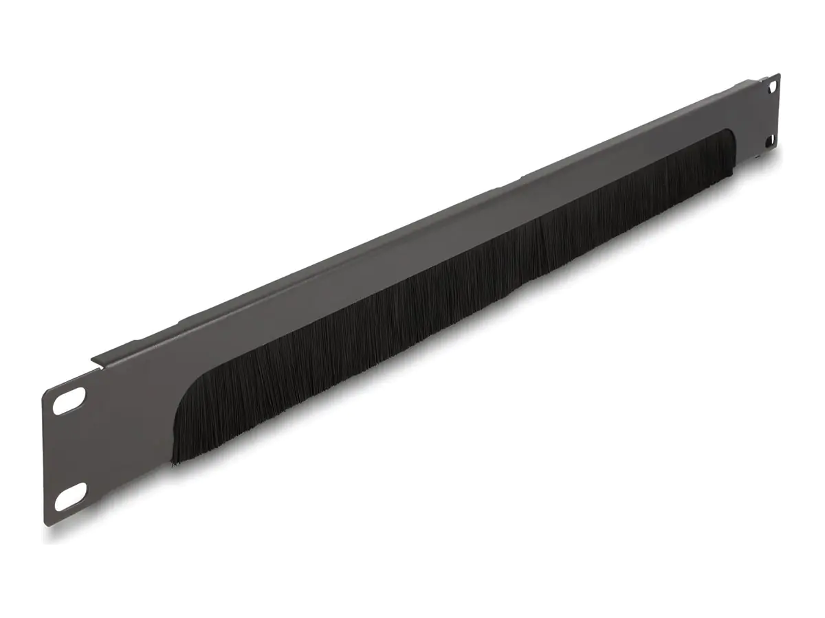 Delock Rack-Bürstenleiste - Unten offen - Dunkelgrau - 1U - 48.3 cm (19")