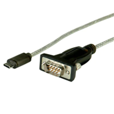 Roline - Serieller Adapter - USB-C - RS-232 - Schwarz, durchsichtig