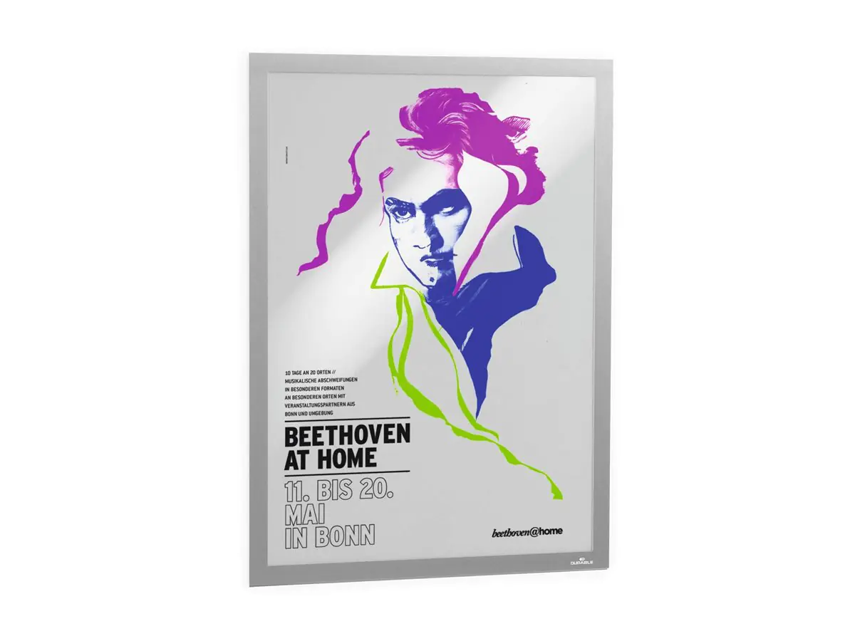 DURABLE Magnetrahmen DURAFRAME® POSTER DIN A2 Folie metallic silber