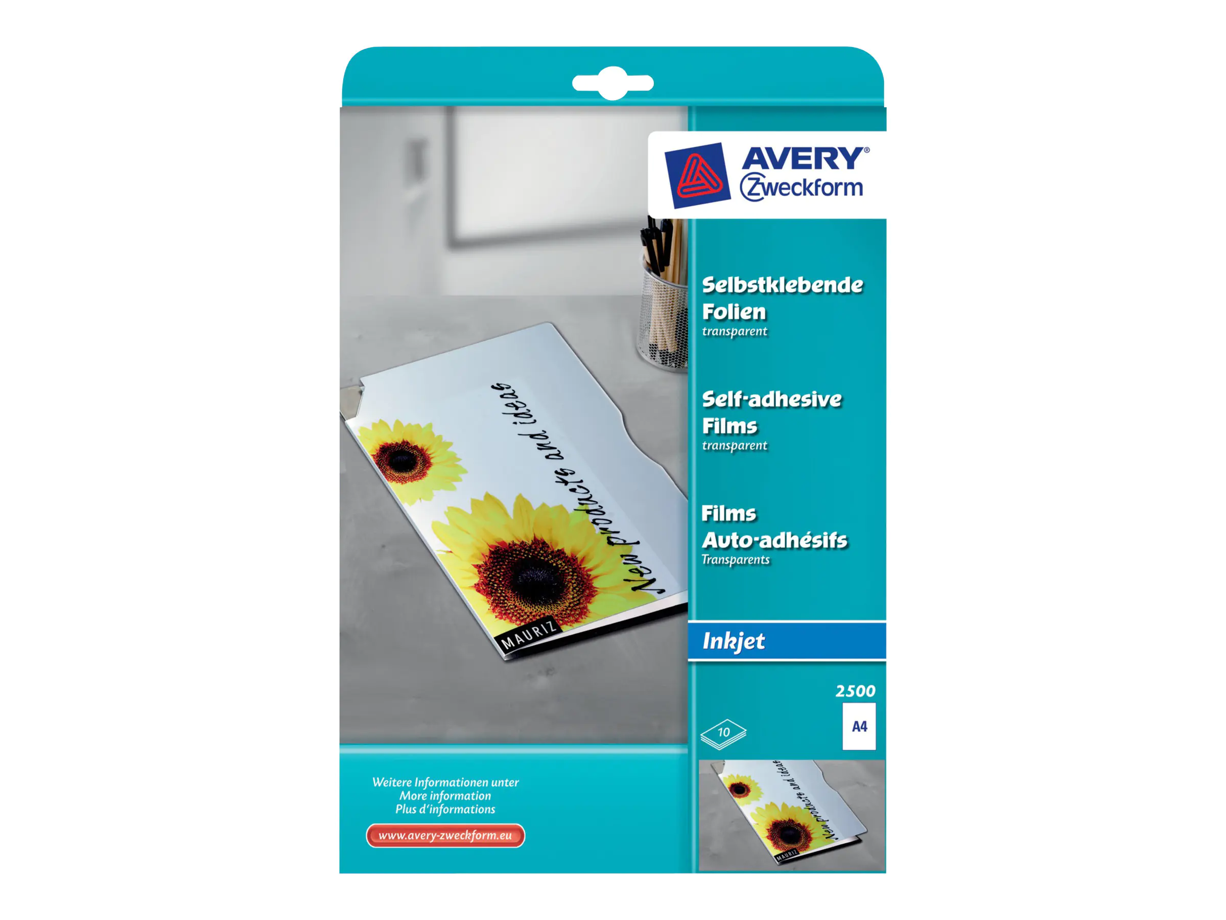 Avery Zweckform Inkjetfolie 2500 DIN A4 transparent 10 St./Pack.