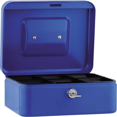 Geldkassette 20x9x16cm 6Fächer blau Geldkassette 20x9x16cm 6Fächer blau