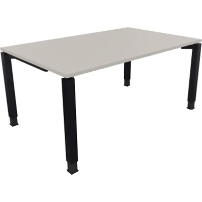 Schreibtisch Vierfuß Quadratrohr B1600xT1000xH680-820 an/Lichtgrau