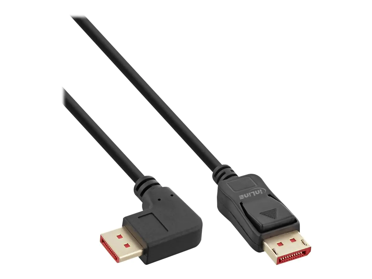 InLine - DisplayPort-Kabel - DisplayPort (M) rechtwinklig zu DisplayPort (M) gerade - DisplayPort 1.4 - 2 m - 8K Unterstützung - Schwarz