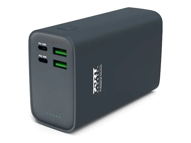 PORT Designs PORT Connect - Powerbank - 26800 mAh - 99 Wh - 65 Watt - 3.25 A - QC, PD - 4 Ausgabeanschlussstellen (2 x USB-C, 2 x USB) 907004