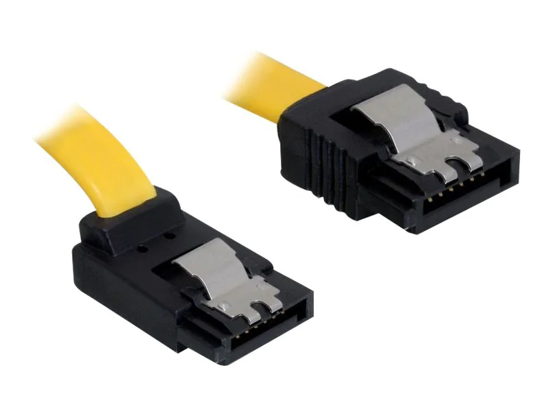 Delock Cable SATA - SATA-Kabel - Serial ATA 150/300 - SATA (W) zu SATA (W) - 30 cm - eingerastet, nach oben gewinkelter Stecker, gerader Stecker - Gelb