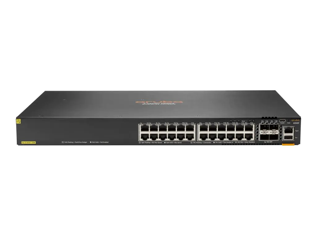 HPE Aruba CX 6200F - Switch - nur horizontale Oberflächenmontage - L3 - managed - 24 x 10/100/1000 (PoE+) S0G14A#ABB