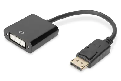 DIGITUS - Display-Adapter - Dual Link - DisplayPort (M) bis DVI-I (W) - 15 cm - geformt - Schwarz