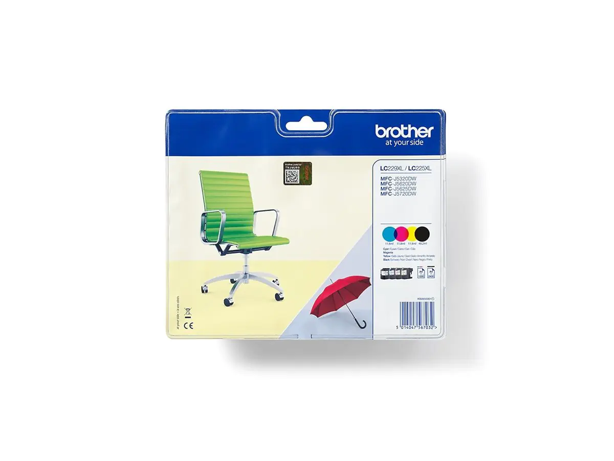 Brother LC229XL Value-Pack - 4er-Pack - Schwarz, Gelb, Cyan, Magenta LC229XLVALBPDR