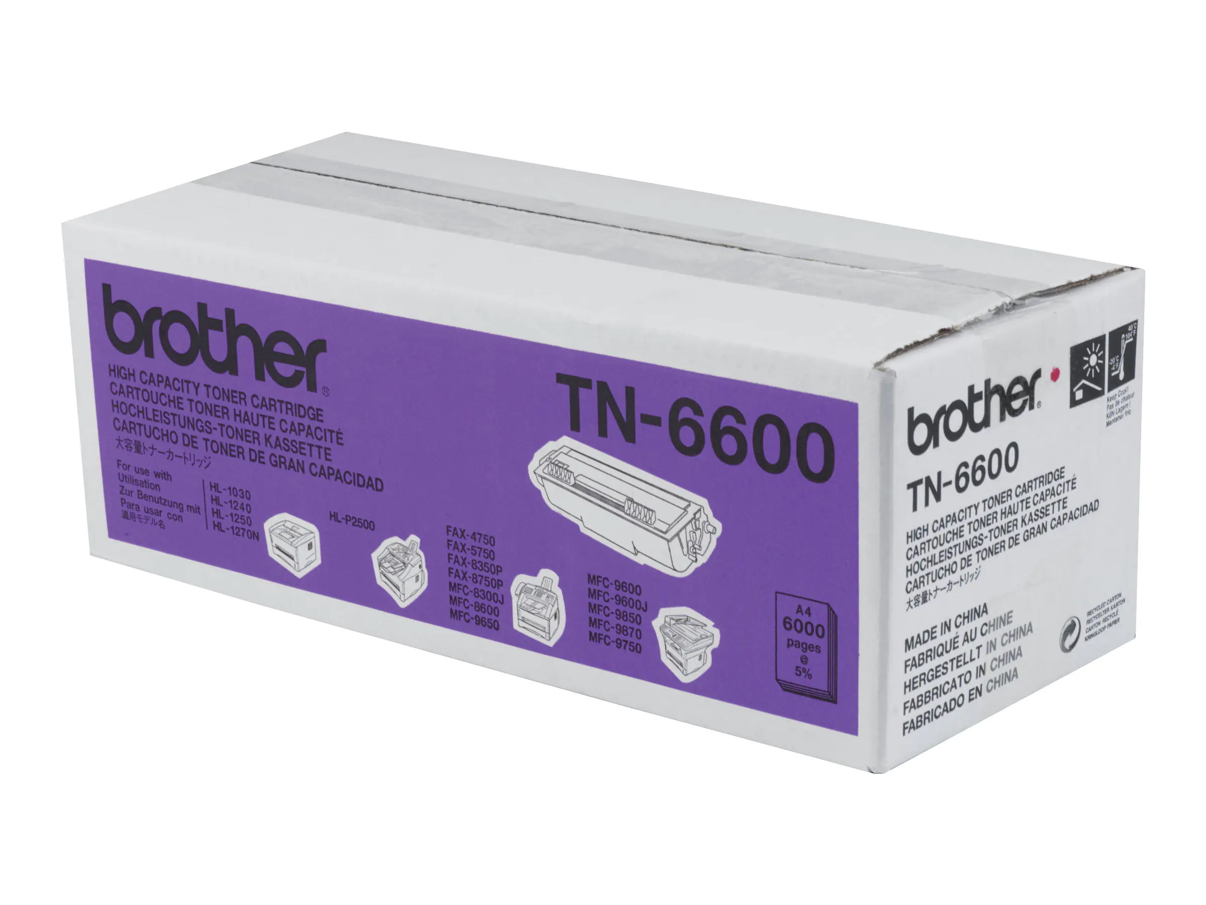 Brother TN-6600 - Schwarz - Original - Tonerpatrone - für Brother HL-1030, 1230, 1240, 1250, 1270, 1430, 1440, 1450, 1470, P2500, MFC-8300, 9600