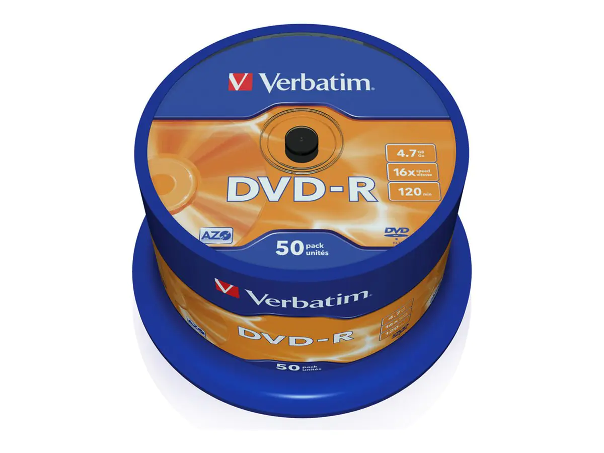 Verbatim - 50 x DVD-R - 4.7 GB 16x - mattsilber - Spindel