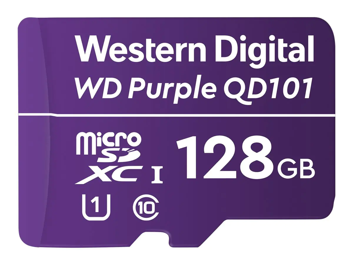 WD Purple SC QD101 WDD128G1P0C - Flash-Speicherkarte - 128 GB - UHS-I U1 / Class10 - microSDXC UHS-I - lila