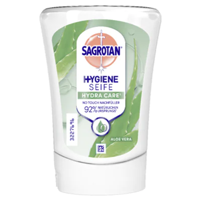 Sagrotan Flüssigseife No-Touch Aloe Vera dermatologisch getestet Ausführung des Behälters: Nachfüllflasche Material des Behälters: Kunststoff 0,25l Sagrotan Flüssigseife No-Touch Aloe Vera dermatologisch getestet Ausführung des Behälters: Nachfüllflasche Material des Behälters: Kunststoff 0,25l