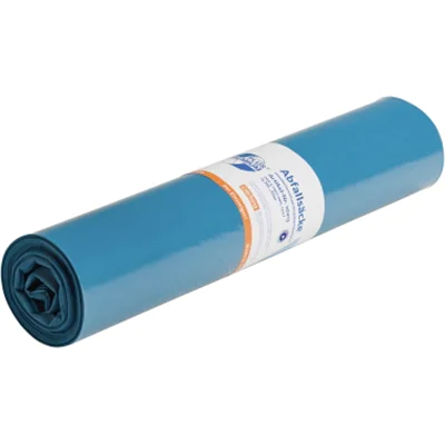 PREMIUM PLUS Müllsack TYP 60 70 x 110 cm (B x H) 0,034µm 120l LDPE-Folie blau 25 St./Pack.