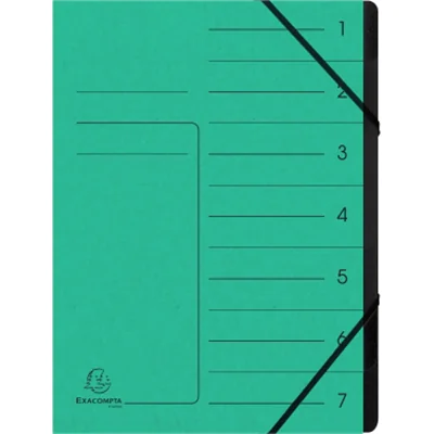 Exacompta Ordnungsmappe DIN A4 170g/m² Colorspankarton Farbe: grün Farbe des Fächerblocks: schwarz 7 Fächer Exacompta Ordnungsmappe DIN A4 170g/m² Colorspankarton Farbe: grün Farbe des Fächerblocks: schwarz 7 Fächer