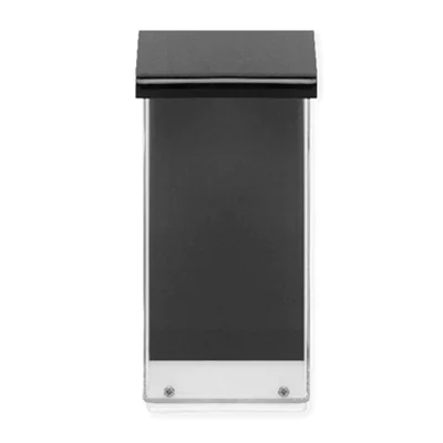 Deflecto® Prospektbox Außenbereich 17,5 x 28,5 x 7,4 cm (B x H x T) Polymethylmethacrylat transparent Farbe des Deckels: schwarz