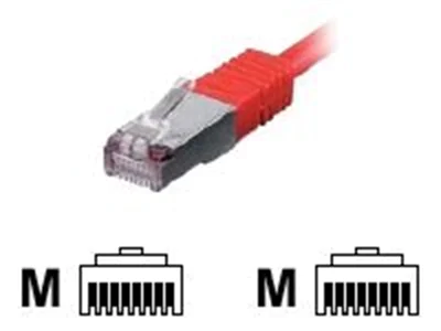 Digital Data - Patch-Kabel - RJ-45 (M) zu RJ-45 (M) - 1 m - SSTP-Kabel - CAT 6 - geformt - Rot