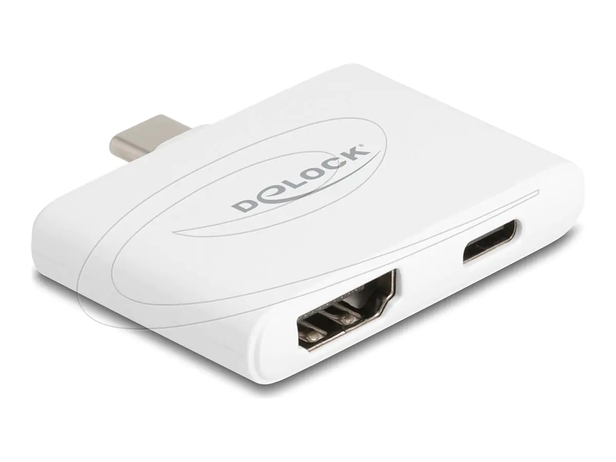 Delock Videoadapter - USB-C männlich zu HDMI, USB -C weiblich - weiß - 4K60Hz-Unterstützung, USB
