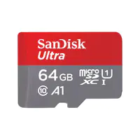 SanDisk Ultra - Flash-Speicherkarte (microSDXC-an-SD-Adapter inbegriffen) - 64 GB - A1 / UHS Class 1 / Class10 - microSDXC UHS-I SanDisk Ultra - Flash-Speicherkarte (microSDXC-an-SD-Adapter inbegriffen) - 64 GB - A1 / UHS Class 1 / Class10 - microSDXC UHS-I