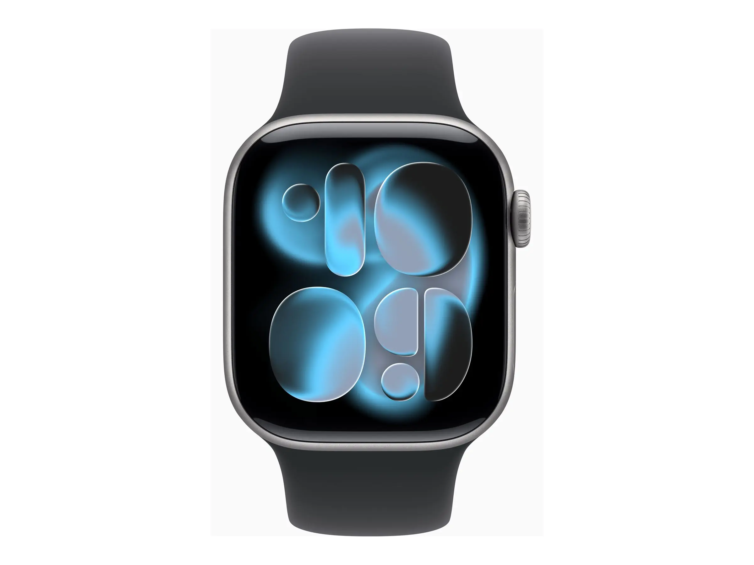Apple Watch Series 11 (GPS + Cellular) - 42 mm - Space grau Aluminium - intelligente Uhr mit Sportband - Flouroelastomer - schwarz - Bandgröße: M/L - 64 GB - LTE, Wi-Fi 4, UWB, Bluetooth - 5G - 29.7 g