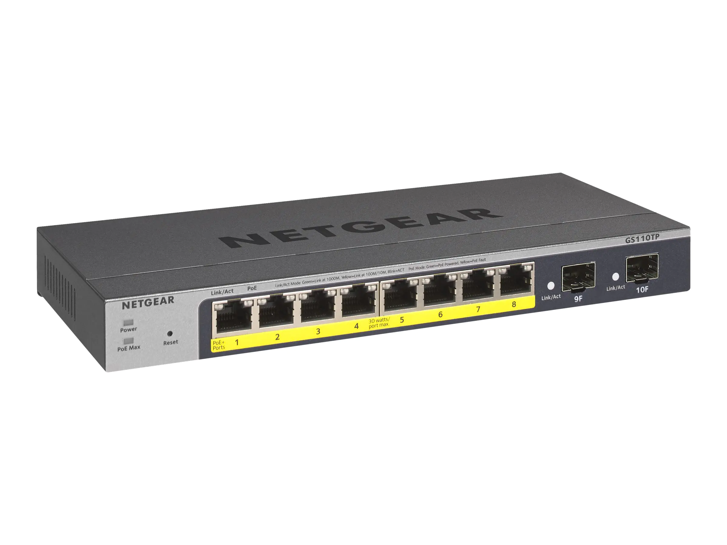 Netgear Smart GS110TPv3 - Switch - Smart - 8 x 10/100/1000 (PoE) GS110TP-300EUS