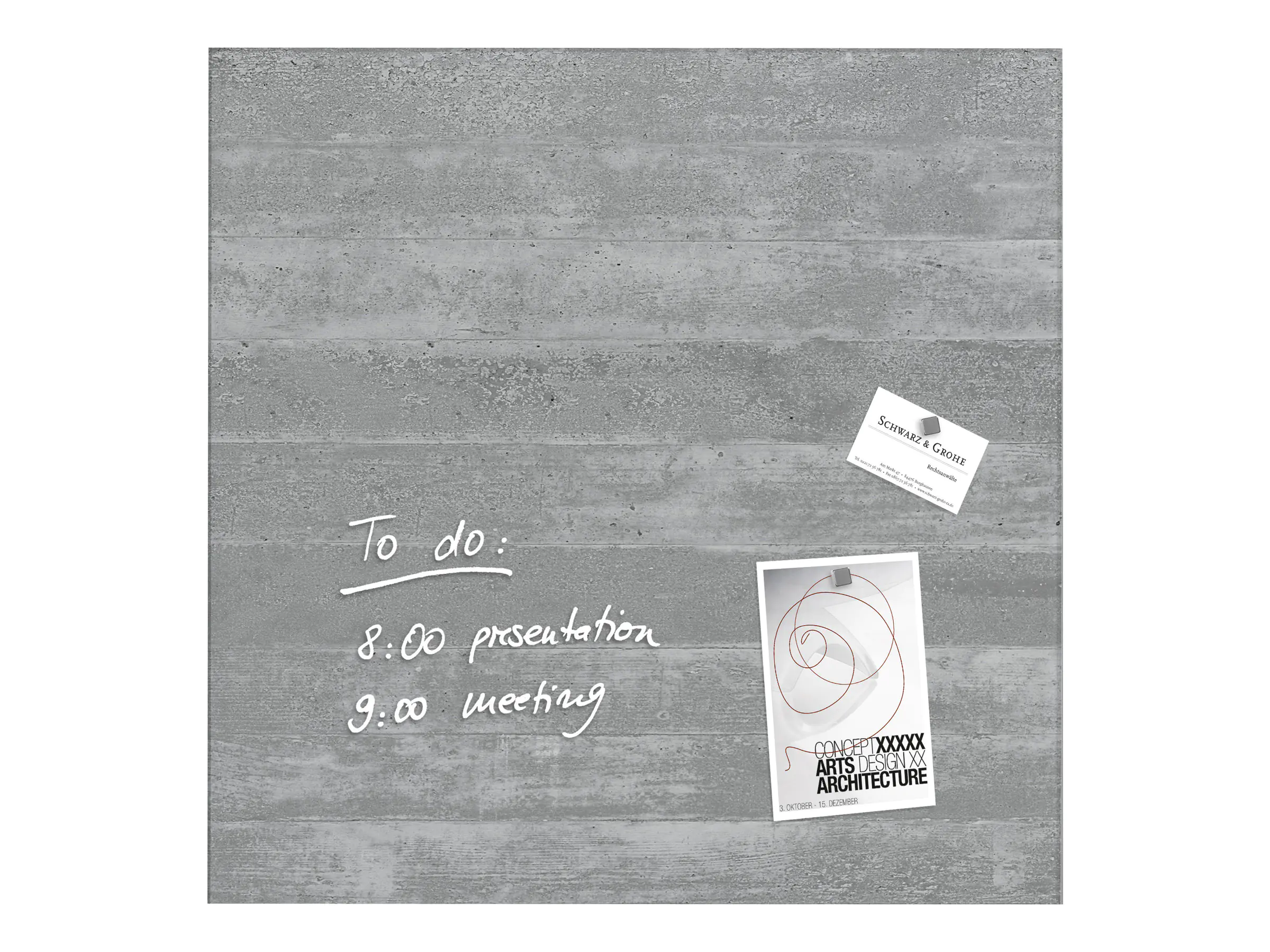 SIGEL Magnetboard Artverum GL168 480x480x15mm Glas Sichtbeton
