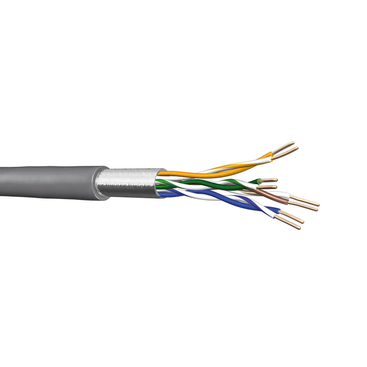 Draka UC300 S24 - Bulkkabel - 100 m - Foiled Unshielded Twisted Pair (F/UTP) - CAT 5e - halogenfrei, robust - Grau