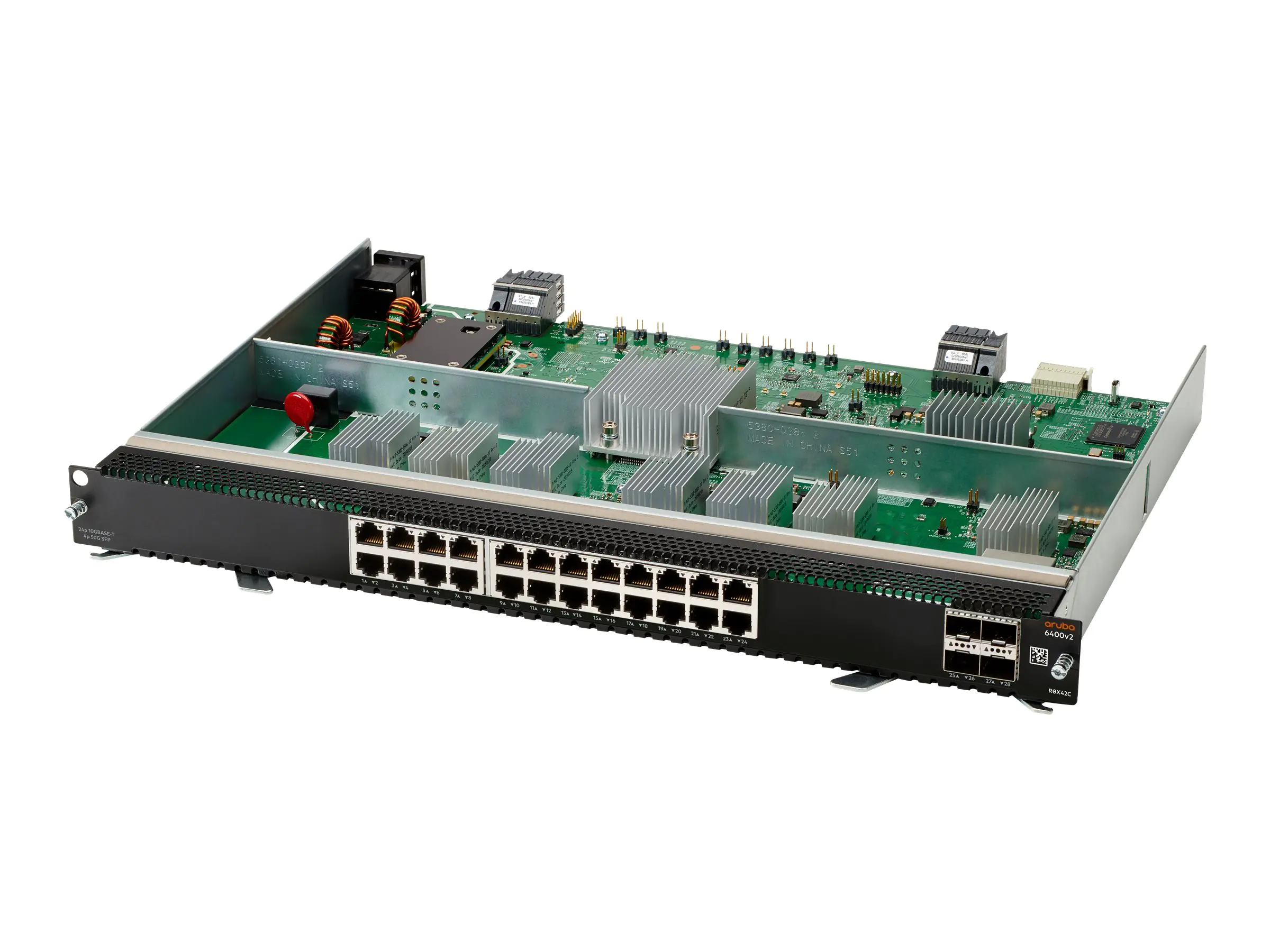 HPE Aruba 6400 24-port 10Gbase-T and 4-port SFP56 v2 - Switch - L3 - 24 x 10GBase-T + 4 x 50 Gigabit Ethernet SFP56 - an Rack montierbar