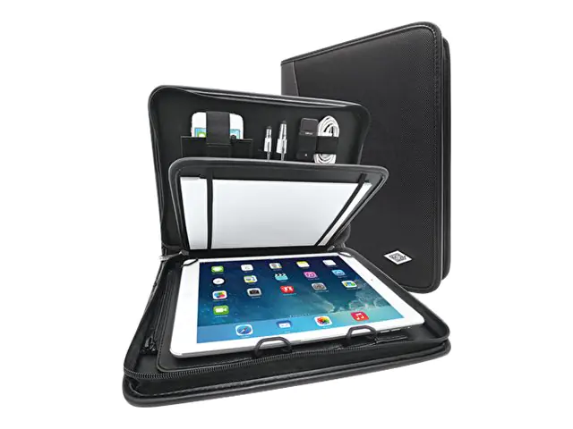 WEDO Organizer ELEGANCE - Mappe mit Reißverschluss für Tablet - Kunstleder, texturiertes Nylon - Schwarz - 10.5"