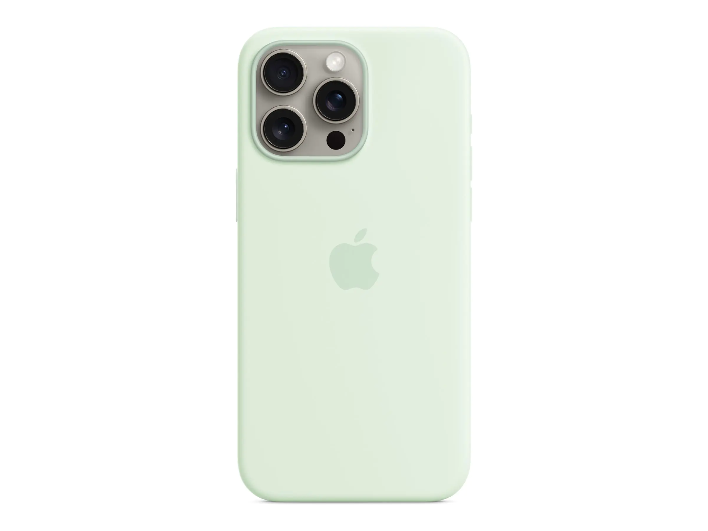Apple - Hintere Abdeckung für Mobiltelefon - kompatibel mit MagSafe - Silikon - Soft Mint - für iPhone 15 Pro Max