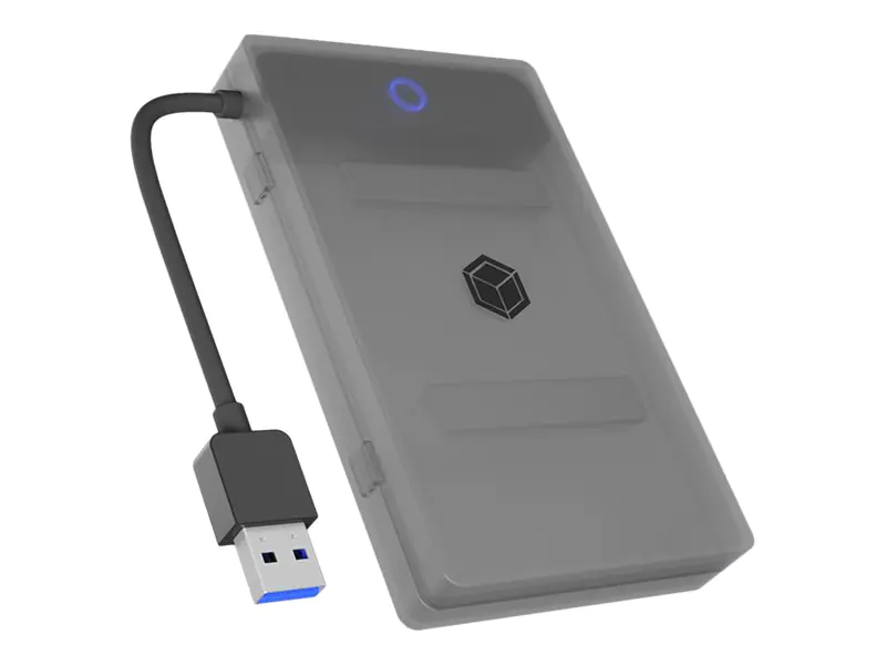 ICY BOX IB-AC603b-U3 - Speichergehäuse - Kunststoffgehäuse - 2.5" (6.4 cm) - SATA 6Gb/s - USB 3.2 (Gen 1) - Anthrazit/schwarz