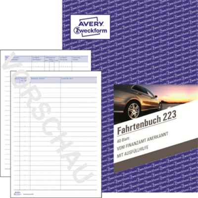 Avery Zweckform Fahrtenbuch 223 DIN A5 40Blatt Avery Zweckform Fahrtenbuch 223 DIN A5 40Blatt