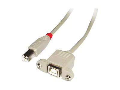 Lindy - USB-Verlängerungskabel - USB Typ B (M) zu USB Typ B (W) - USB 2.0 - 1 m - Hellgrau