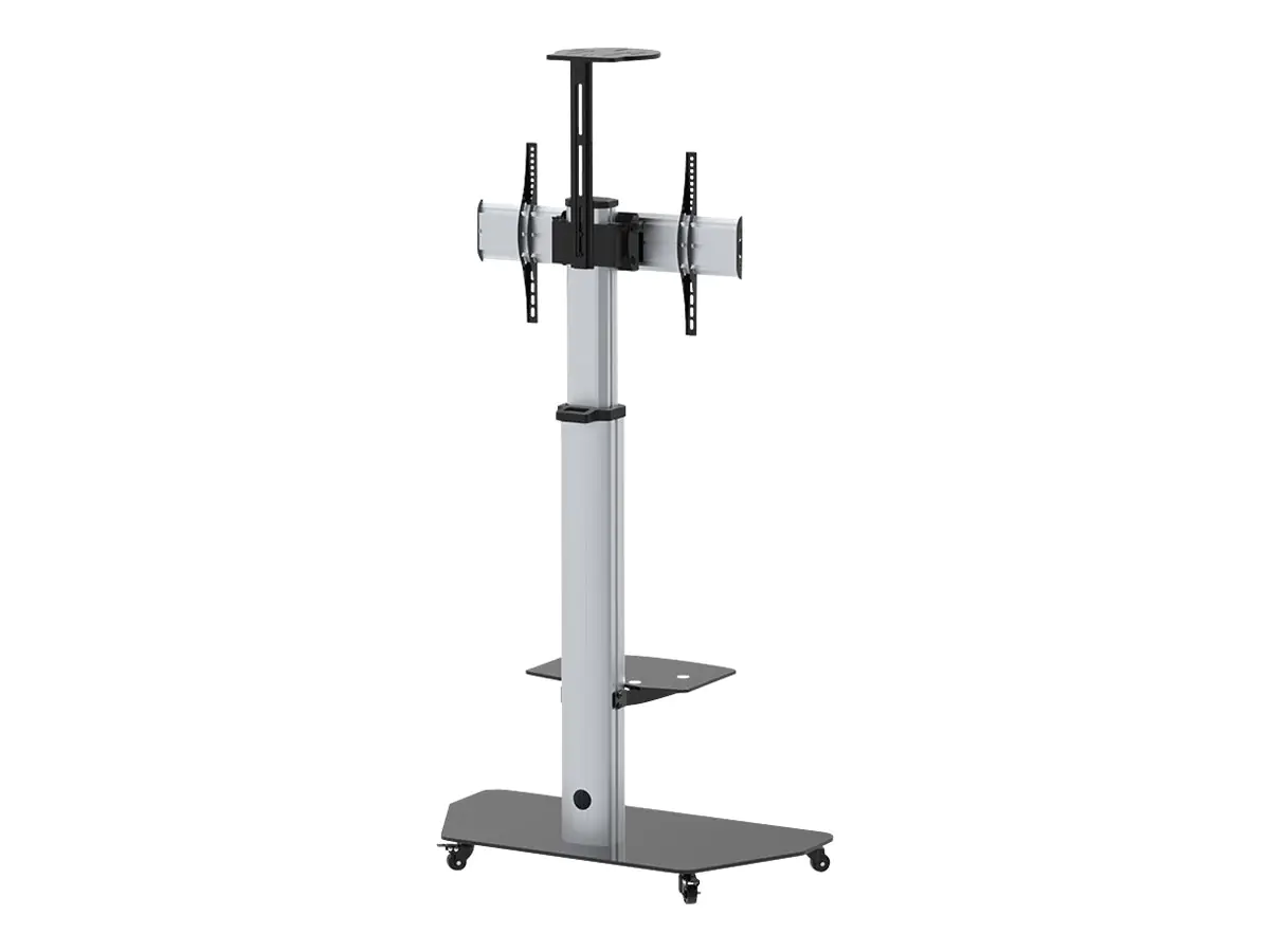 celexon Professional Adjust-3270MP - Wagen - für Flachbildschirm - Aluminium, Milchglas - Silber - Bildschirmgröße: 81.3-177.8 cm (32"-70")