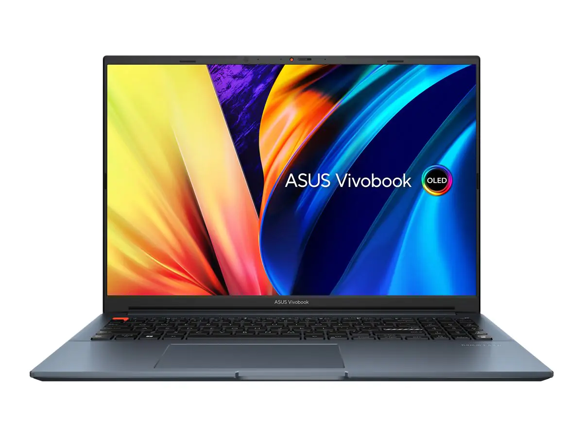 ASUS Vivobook Pro 16 OLED K6602VU-MX127X - 180°-Scharnierdesign - Intel Core i9 13900H / 2.6 GHz - Win 11 Pro - GF RTX 4050 - 16 GB RAM - 1 TB SSD NVMe - 40.6 cm (16") OLED 3200 x 2000 (3.2K) @ 120 Hz - Wi-Fi 6E, Bluetooth - ruhig blau - kbd: Deutsch
