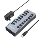 GrauGear USB-HUB 7x USB 3.0 Ports+ 1 Schnelllader retail