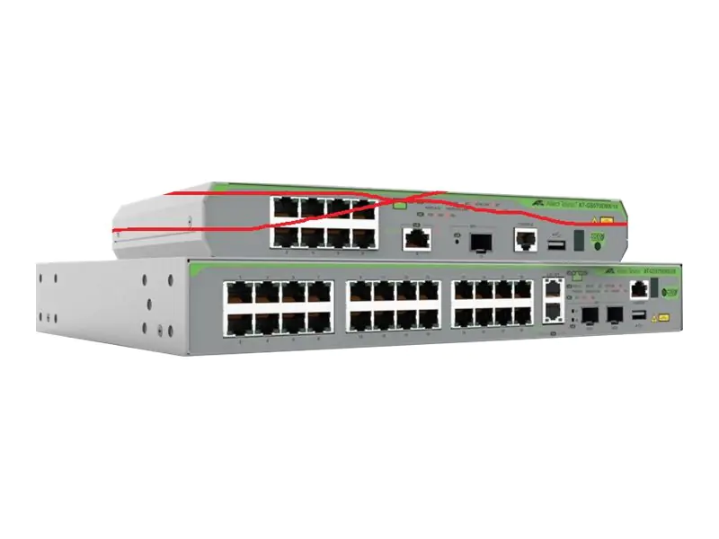 Allied Telesis CentreCOM AT-GS970EMX/28 - Switch - L3 Lite - managed - 24 x 10/100/1000 + 2 x 1/2.5/5/10GBase-T + 2 x 1 Gigabit / 10 Gigabit SFP+ - Desktop, an Rack montierbar