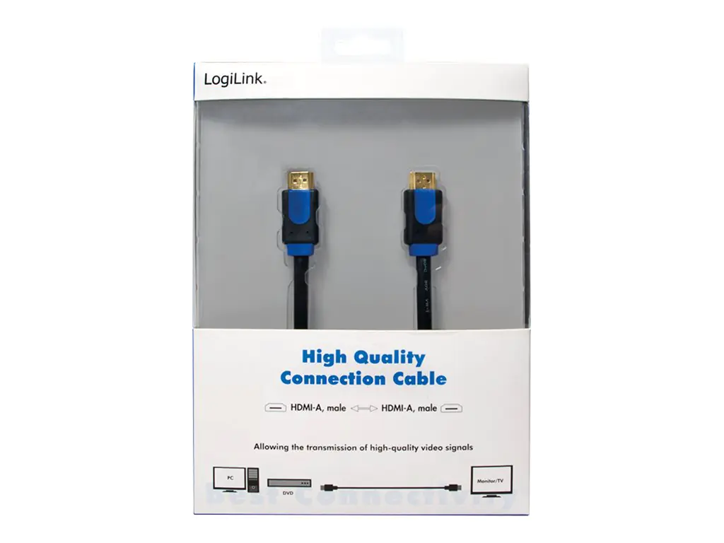 LogiLink - HDMI-Kabel mit Ethernet - HDMI männlich zu HDMI männlich - 1 m