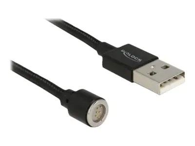 Delock Magnetic - USB-Kabel - USB (M) - 5 V - 2.4 A - 1.1 m - Schwarz
