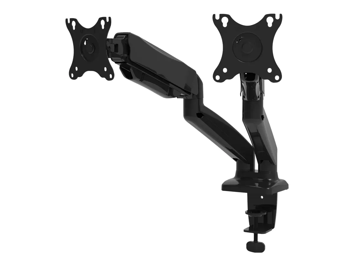 PORT Connect - Befestigungskit - einstellbarer Doppelarm - für 2 Monitore - Kunststoff, Aluminium, Stahl - Bildschirmgröße: bis zu 81,3 cm (bis zu 32 Zoll) - Klemmmontage, Tülle, Tischmontage