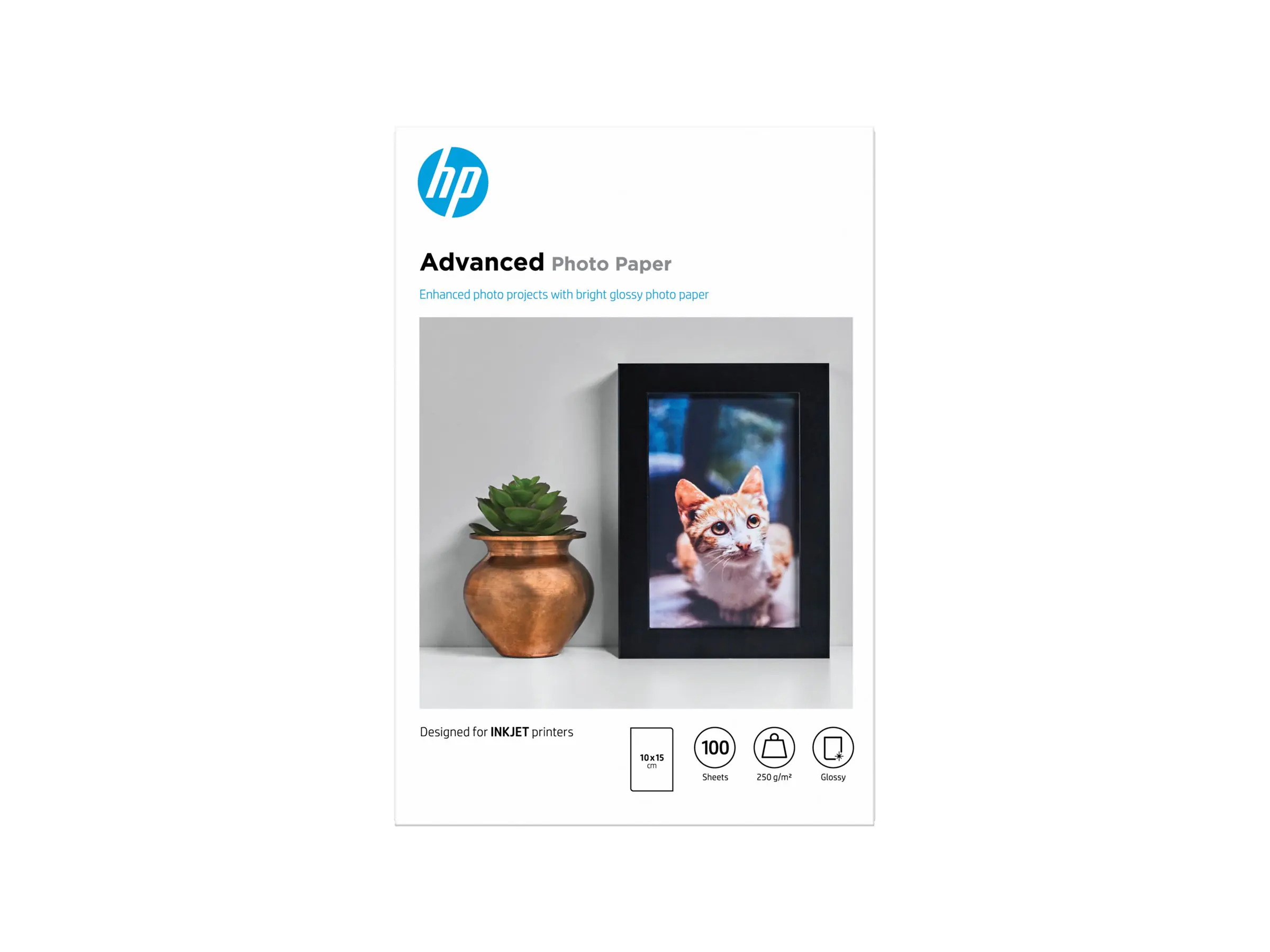 HP Fotopapier Advanced 250g/m² weiß hochglänzend 100 Bl./Pack.