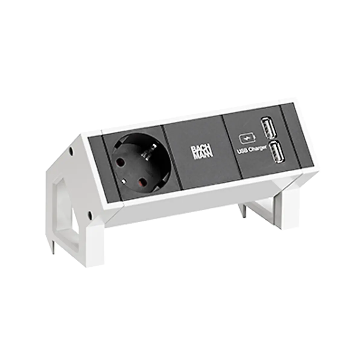 Bachmann DESK 2 - Steckdosenleiste - ohne Gerätekabel - Eingabe, Eingang GST18 - Ausgangsanschlüsse: 2 (CEE 7/3, Typ F) 902.380