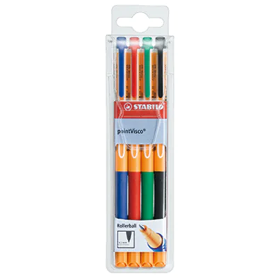 STABILO Tintenroller pointVisco 1099/4 0,5mm sortiert 4 St./Pack. STABILO Tintenroller pointVisco 1099/4 0,5mm sortiert 4 St./Pack.