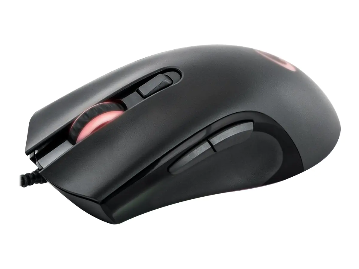 Qpad DX-120 - Maus - ergonomisch - Für Rechtshänder - 6 Tasten - kabelgebunden - USB - Silk Black