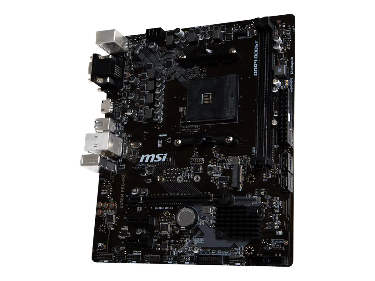 MSI B450M PRO-M2 - Motherboard - micro ATX - Socket AM4 - AMD B450 Chipsatz - USB 3.1 Gen 1 - Gigabit LAN - Onboard-Grafik (CPU erforderlich) - HD Audio (8-Kanal)