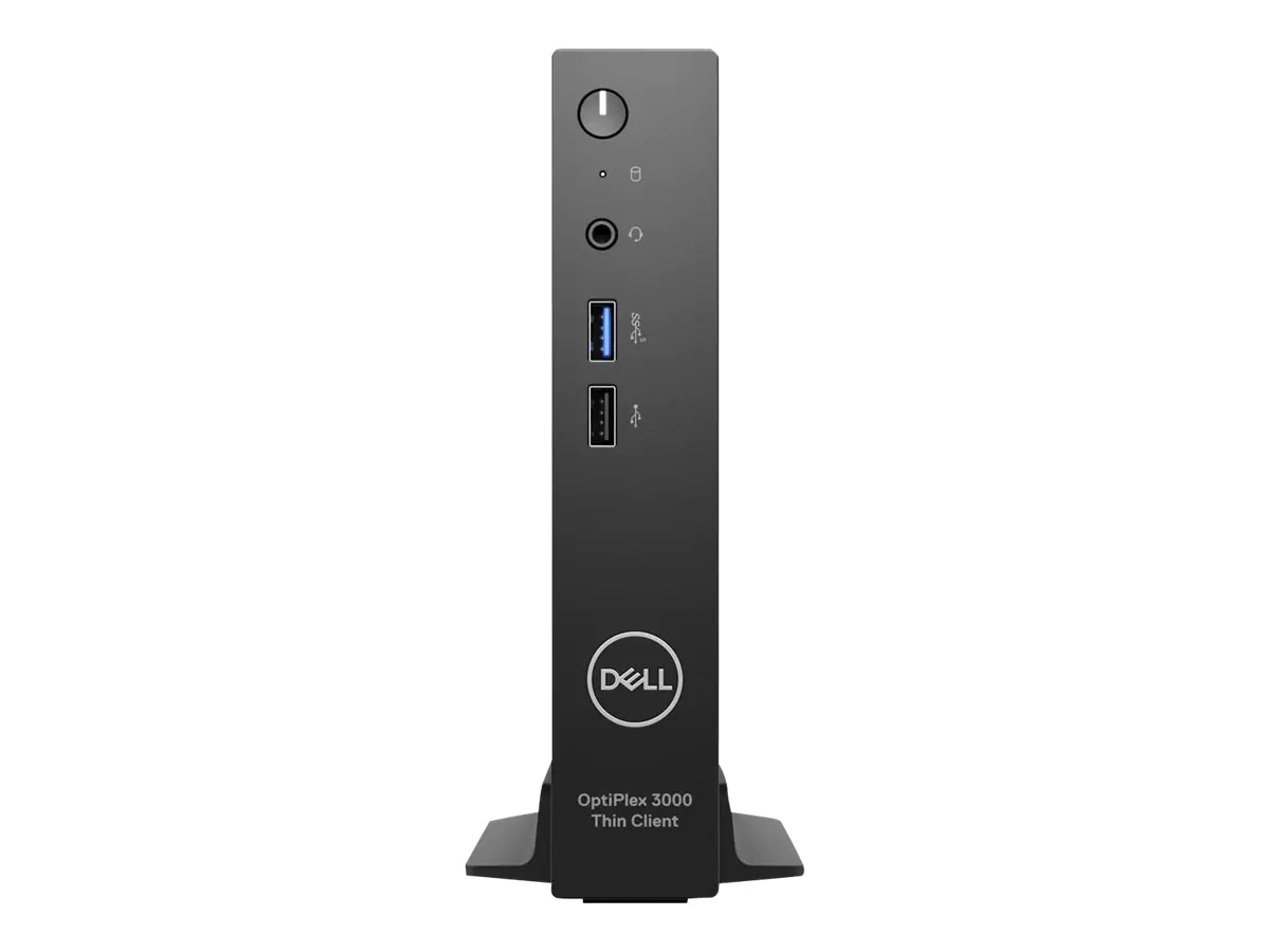 Dell OptiPlex 3000 Thin Client - Thin Client - DTS - 1 x Celeron N5105 / 2 GHz - RAM 4 GB - Flash - eMMC 32 GB - UHD Graphics - 1GbE - Dell ThinOS - Monitor: keiner - Schwarz - BTS - mit 3 Jahre Dell ProSupport